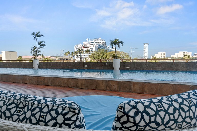 Cubierta 12 Comfort 1BDR con vista al puerto