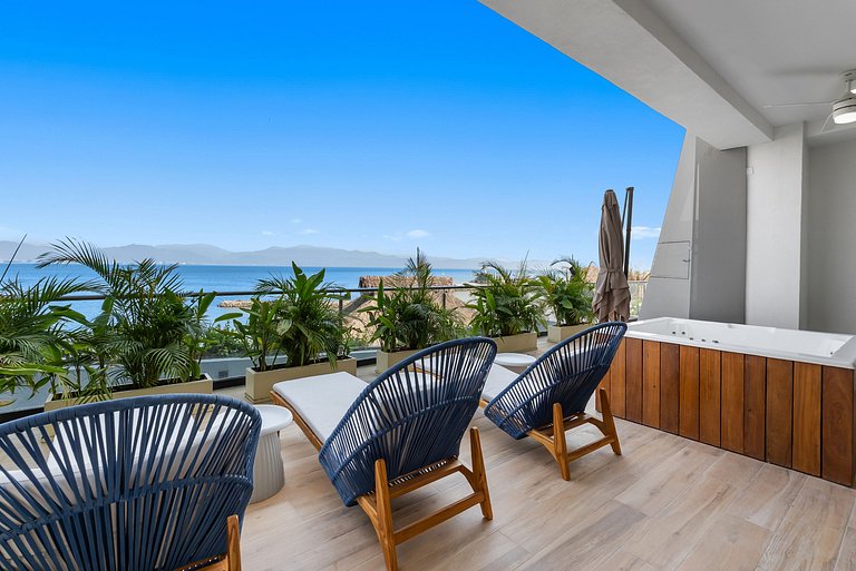 Condominio de lujo a pie de playa con jacuzzi
