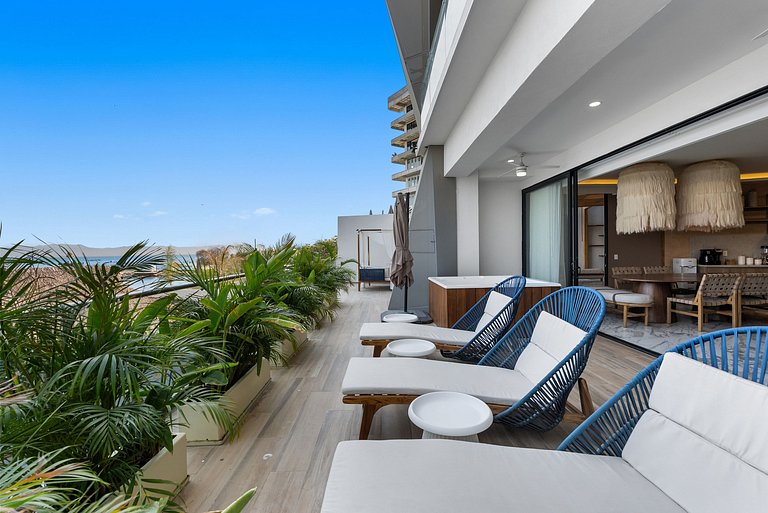 Condominio de lujo a pie de playa con jacuzzi